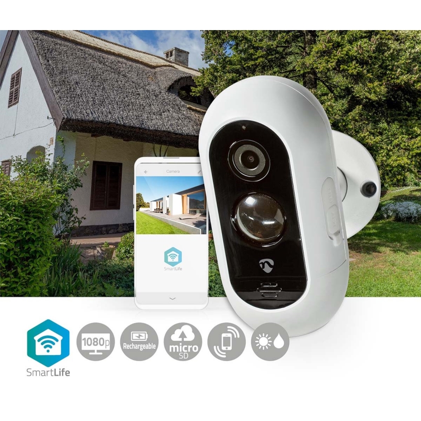 Nutikas välitingimustes laetav IP-kaamera koos PIR-anduriga Full HD 1080p 5V/5200mAh Wi-Fi IP65