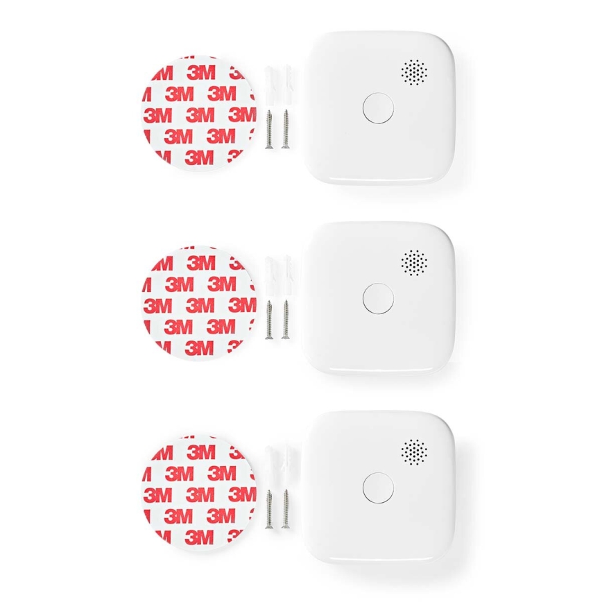 KOMPLEKT 3x Suitsuandur SmartLife 3V/1xCR123A Wi-Fi Tuya