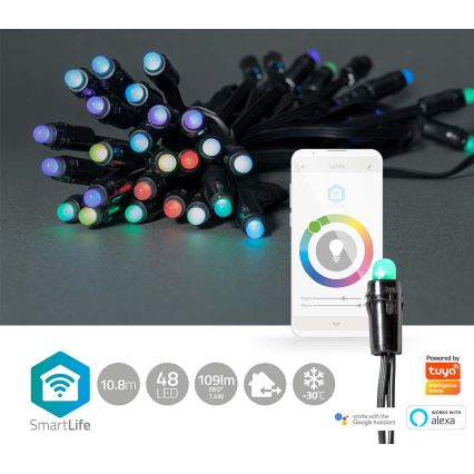 LED RGB Väli jõuluteemaline valguskett 48xLED 13,8m IP65 Wi-Fi Tuya