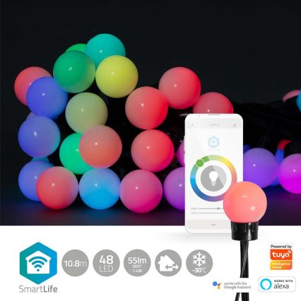 LED RGB Dekoratiivne valguskett 48xLED 13,8m IP65 Wi-Fi Tuya