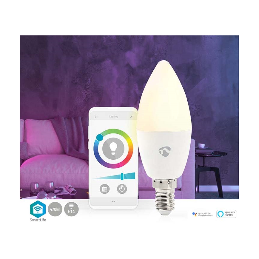 LED RGB Hämardatav pirn E14/4,9W/230V Wi-Fi 2700-6500K