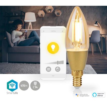 LED Hämardatav pirn Smartlife E14/4,9W/230V 1800-3000K Wi-Fi Tuya