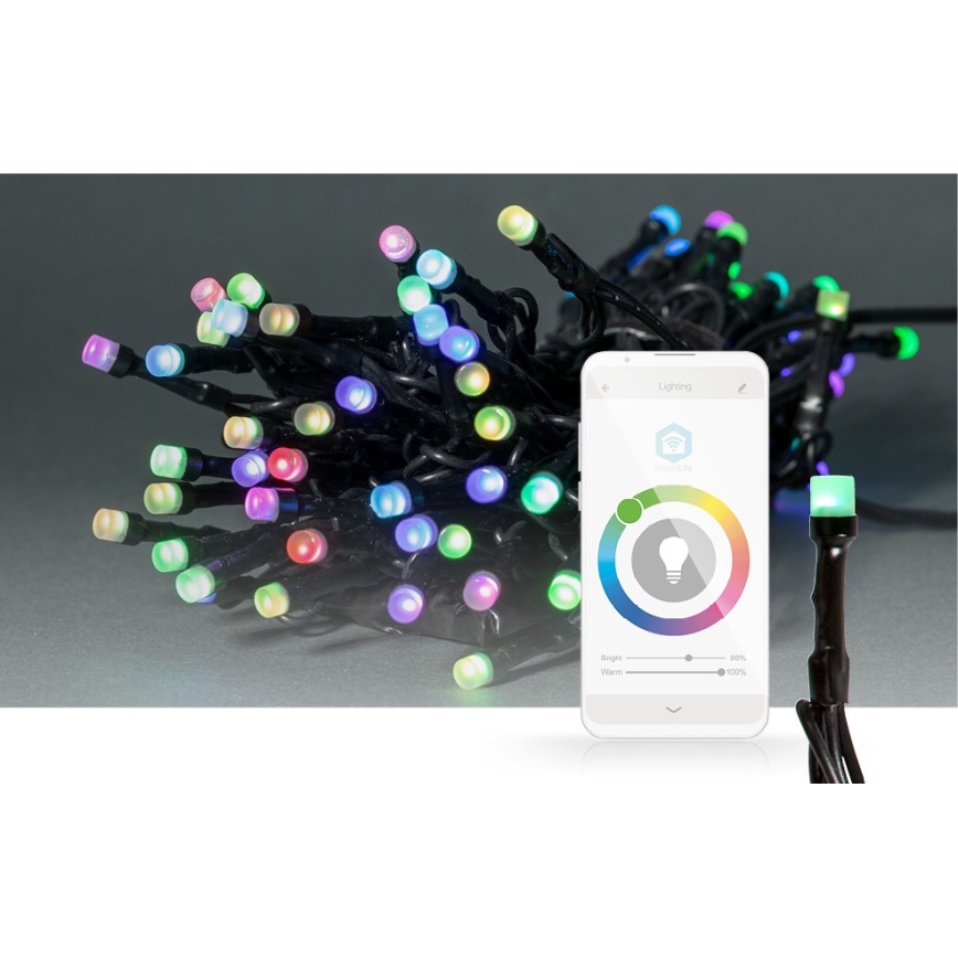 LED RGB välisvalguskett 42×LED/8 funktsiooni, 8 m, IP65, Wi‑Fi, Tuya