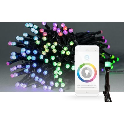 LED RGB Jõuluteemaline väli valguskett 84xLED/8 funktsiooni 13m IP65 Wi-Fi Tuya