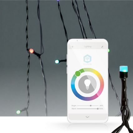 LED RGB-kardin, 240 × LED, 11 funktsiooniga, 8 m, IP65, Tuya Wi‑Fi