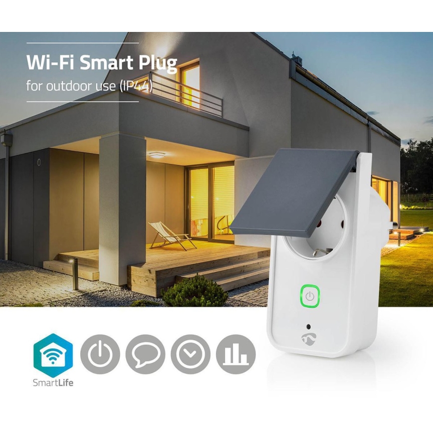 Nutikas väli pistik 3680W/230V/Tüüp F SCHUKO/16A Wi-Fi IP44