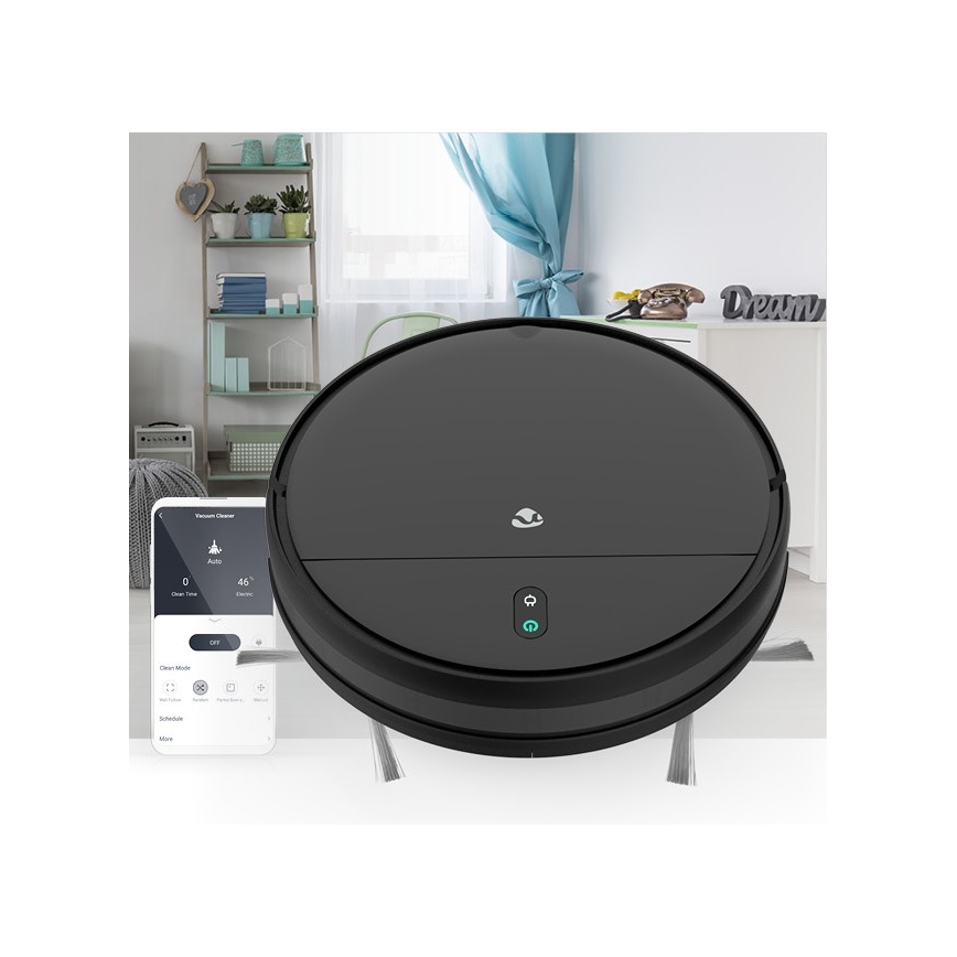 Nutikas robottolmuimeja mopiga 28W/2500 mAh Wi-Fi must + kaugjuhtimispult