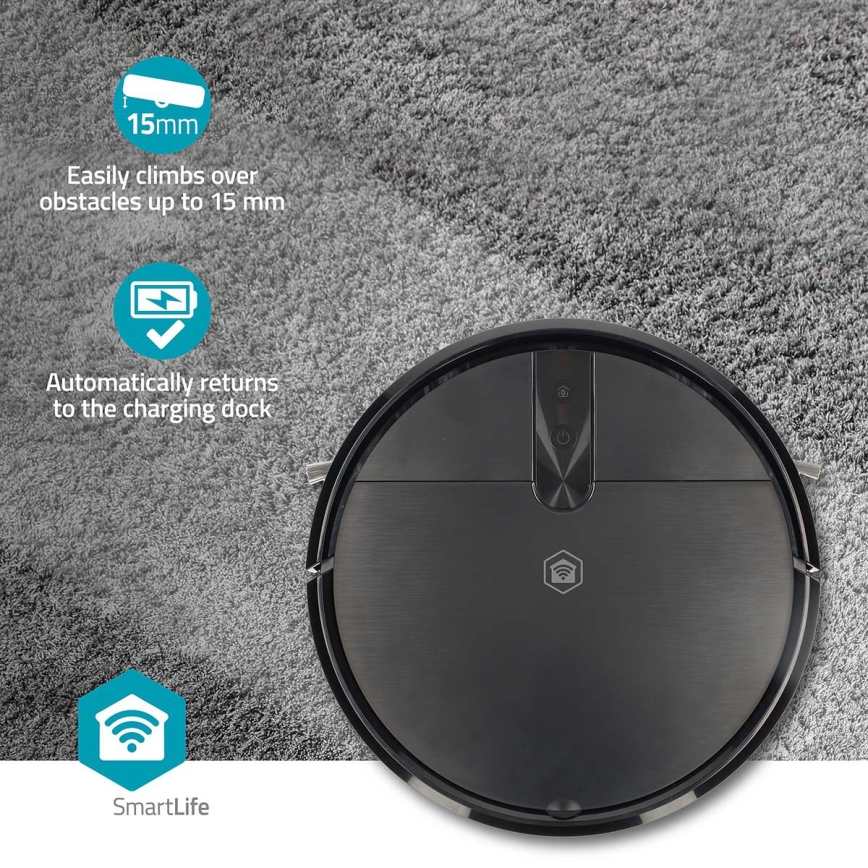Nutikas SmartLife robottolmuimeja mopiga, 2600 mAh, Wi‑Fi (Tuya), must + kaugjuhtimispult