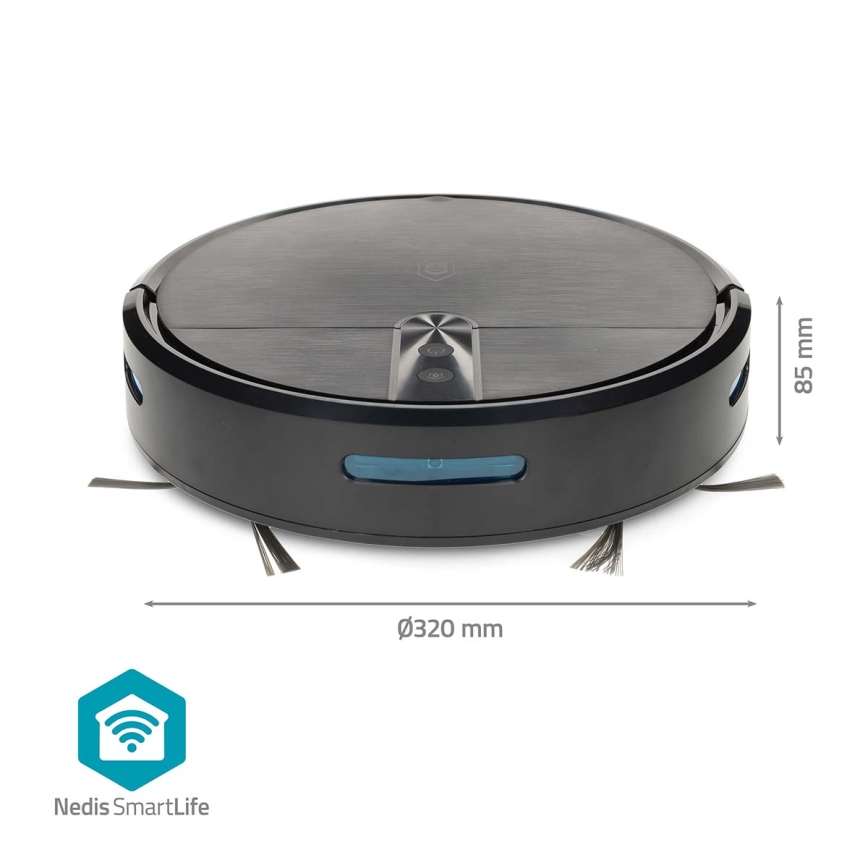 Nutikas SmartLife robottolmuimeja mopiga, 2600 mAh, Wi‑Fi (Tuya), must + kaugjuhtimispult