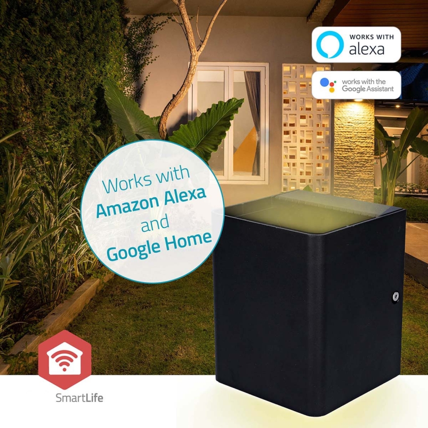 LED RGBW hämardatav välisseinavalgusti SmartLife LED/12W/230V IP65 Wi-Fi Tuya must