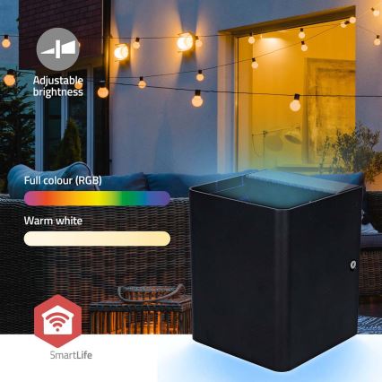 LED RGBW hämardatav välisseinavalgusti SmartLife LED/12W/230V IP65 Wi-Fi Tuya must