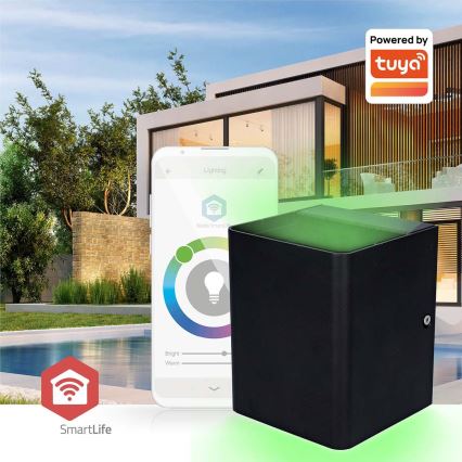 LED RGBW hämardatav välisseinavalgusti SmartLife LED/12W/230V IP65 Wi-Fi Tuya must