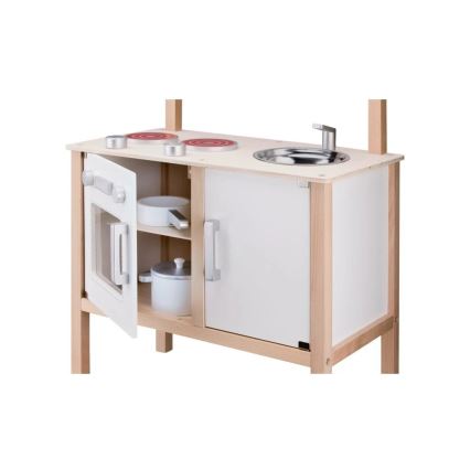 New Classic Toys - Puidust köök lisatarvikutega valge/beež