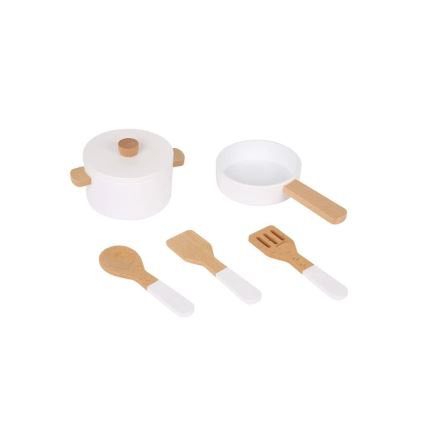 New Classic Toys - Puidust köök lisatarvikutega valge/marmor disain