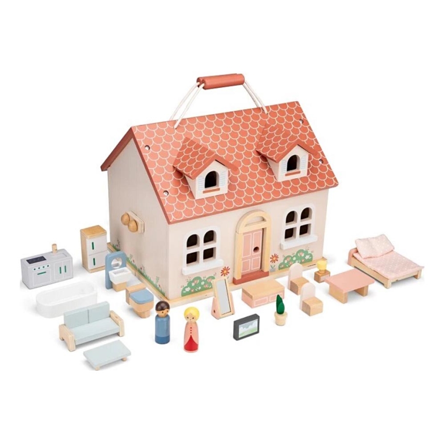 New Classic Toys - Puidust nukumaja punane