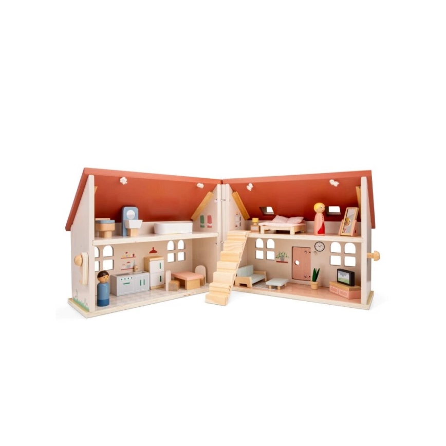 New Classic Toys - Puidust nukumaja punane