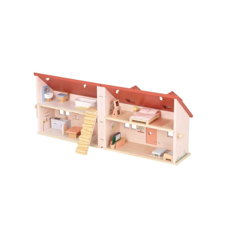 New Classic Toys - Puidust nukumaja punane