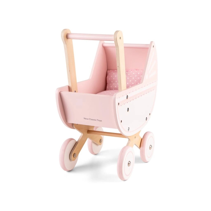 New Classic Toys - Puidust nukuvanker roosa