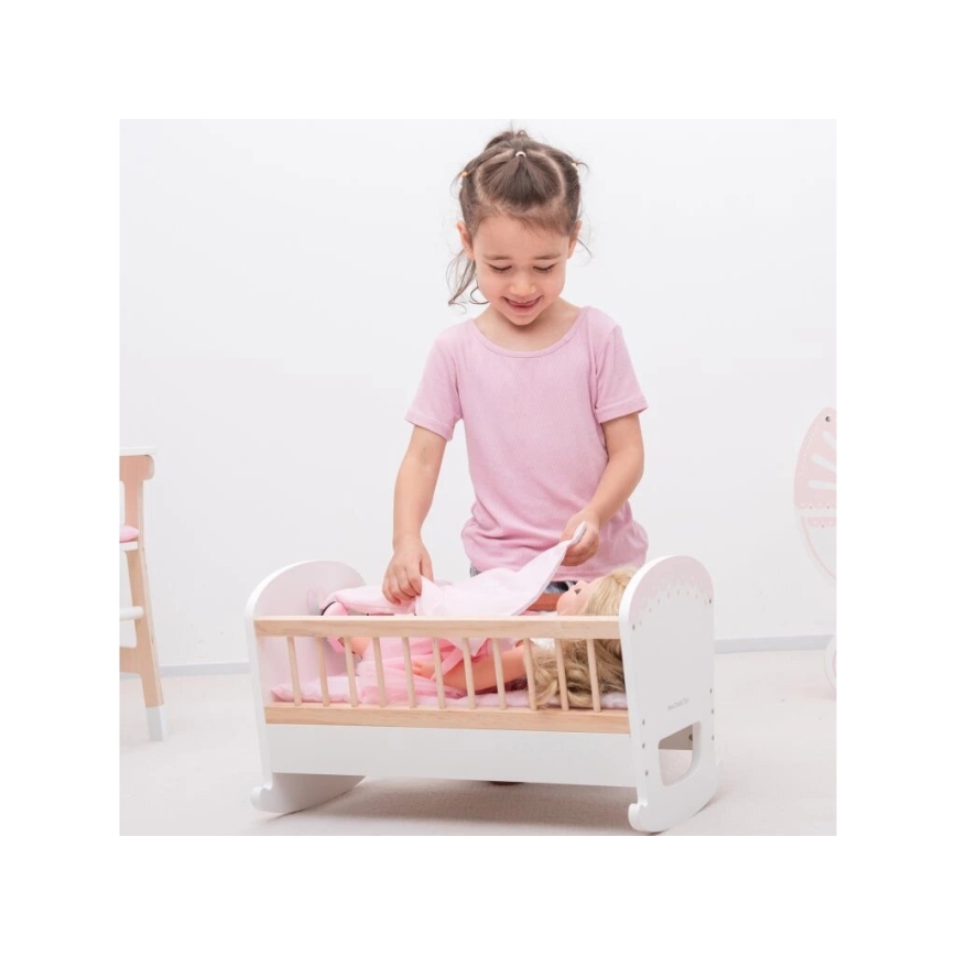 New Classic Toys - Puidust nukuvoodi roosa