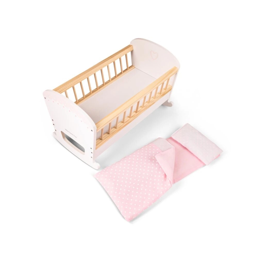 New Classic Toys - Puidust nukuvoodi roosa