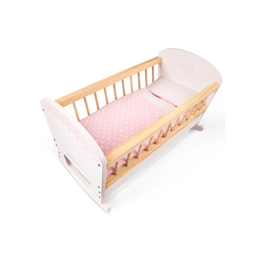 New Classic Toys - Puidust nukuvoodi roosa
