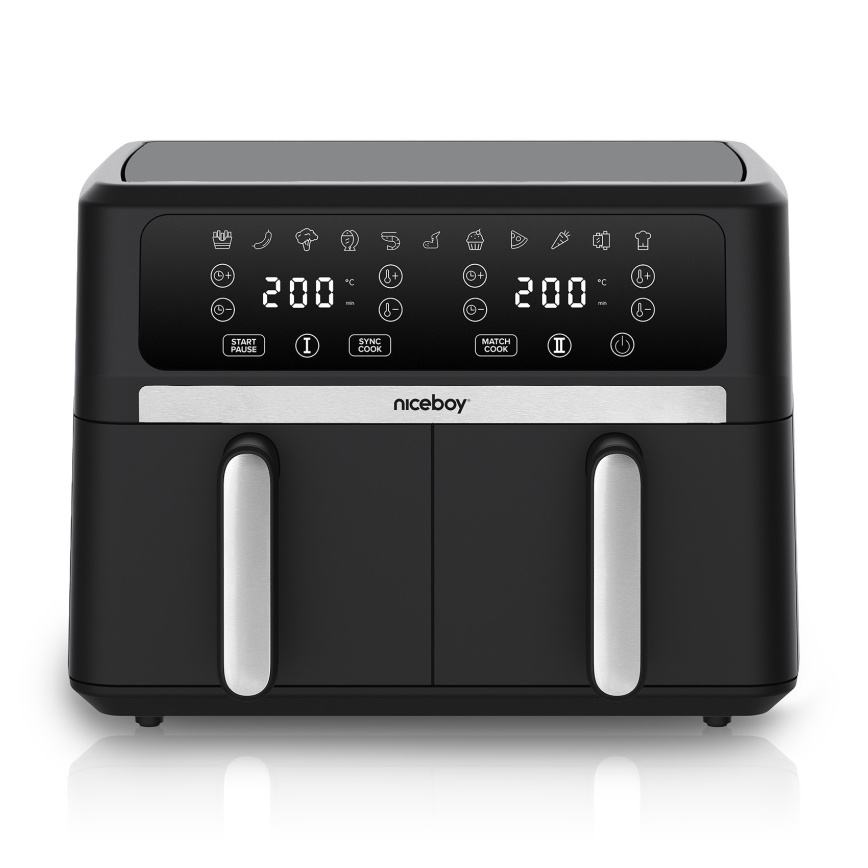 Niceboy AirFryer DUO - kahekambriline kuumaõhufritüür 9 l 2400W/230V
