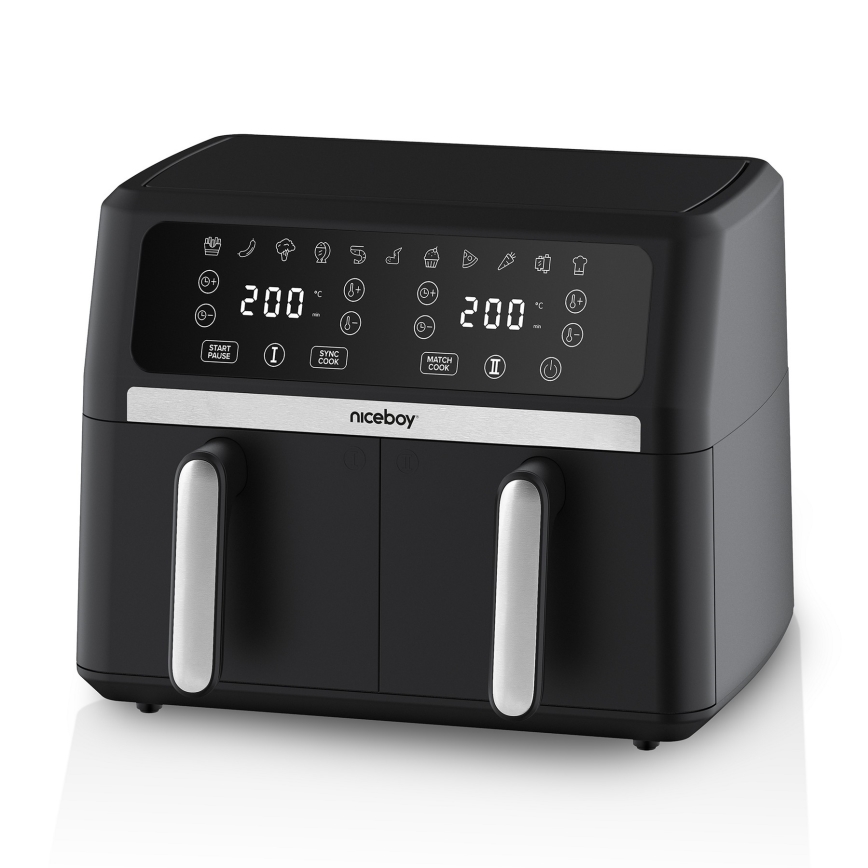 Niceboy AirFryer DUO - kahekambriline kuumaõhufritüür 9 l 2400W/230V