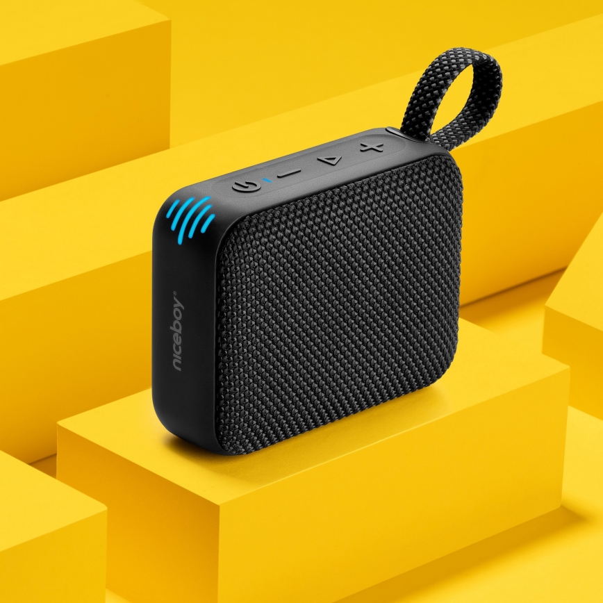 Niceboy Atom 4 - LED Juhtmevaba kõlar mikrofoniga 6W/1000 mAh IP67 must