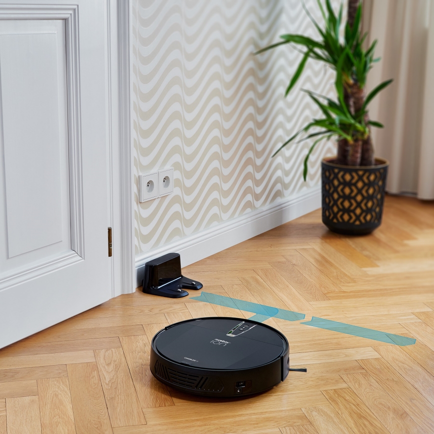 Niceboy ION Charles i4 - Nutikas robottolmuimeja 2in1 4400 mAh Wi-Fi must + kaugjuhtimispult