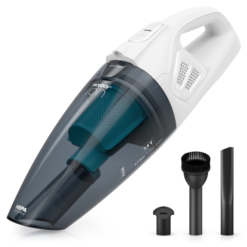 Niceboy ION Hurricane R1 - Taaslaetav käsitolmuimeja 50W/2200 mAh valge/sinine