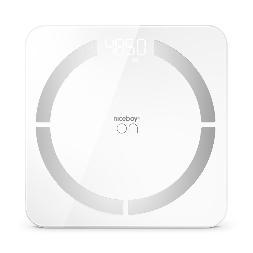 Niceboy ION SmartScale - Nutikas digitaalne vannitoakaal 3xAAA valge