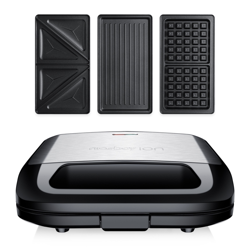 Niceboy ION Snacker S3 - Võileivagrill 3-ühes 750W/230V roostevaba/must