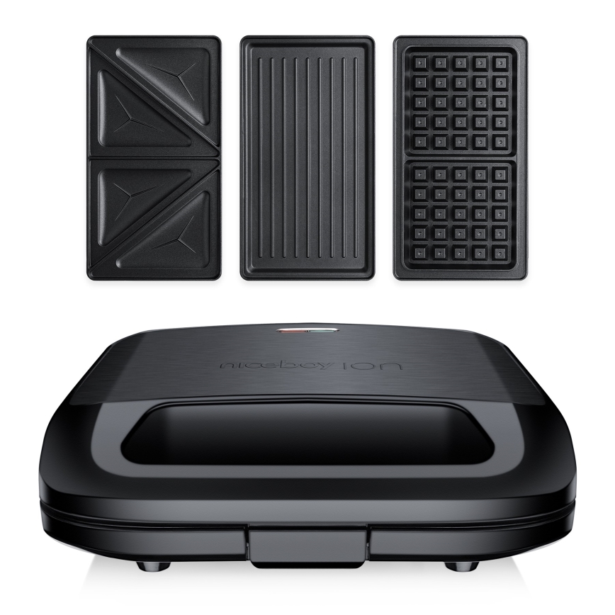 Niceboy ION Snacker S3 - Võileivagrill 3-ühes 750W/230V roostevaba/must