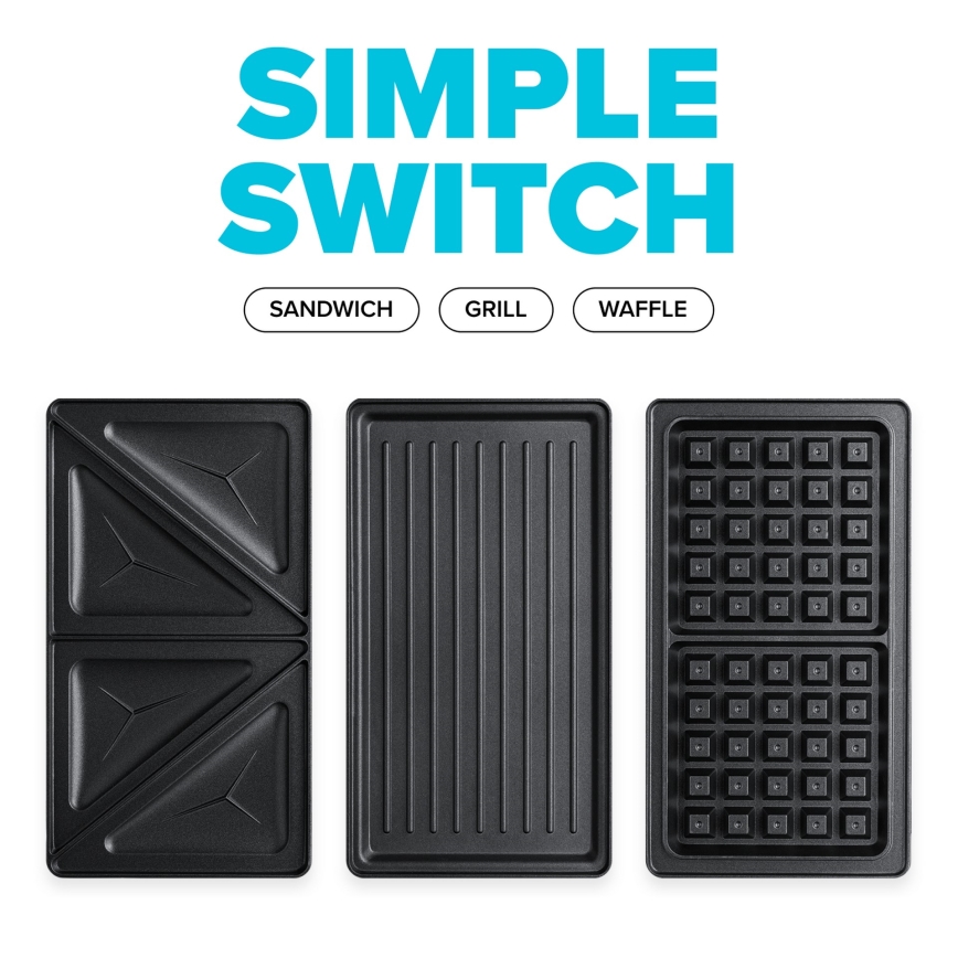 Niceboy ION Snacker S3 - Võileivagrill 3-ühes 750W/230V roostevaba/must