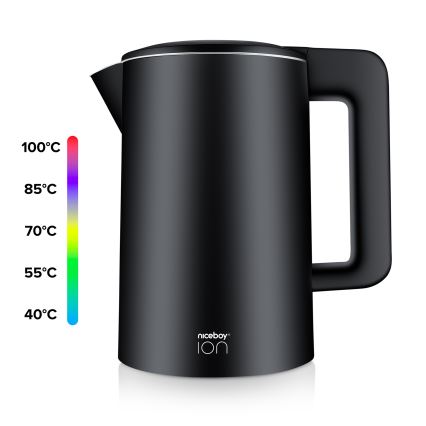 Niceboy ION ThermoKettle TK5 - Veekeetja termoregulatsiooniga 1,7 l 2200W/230V must