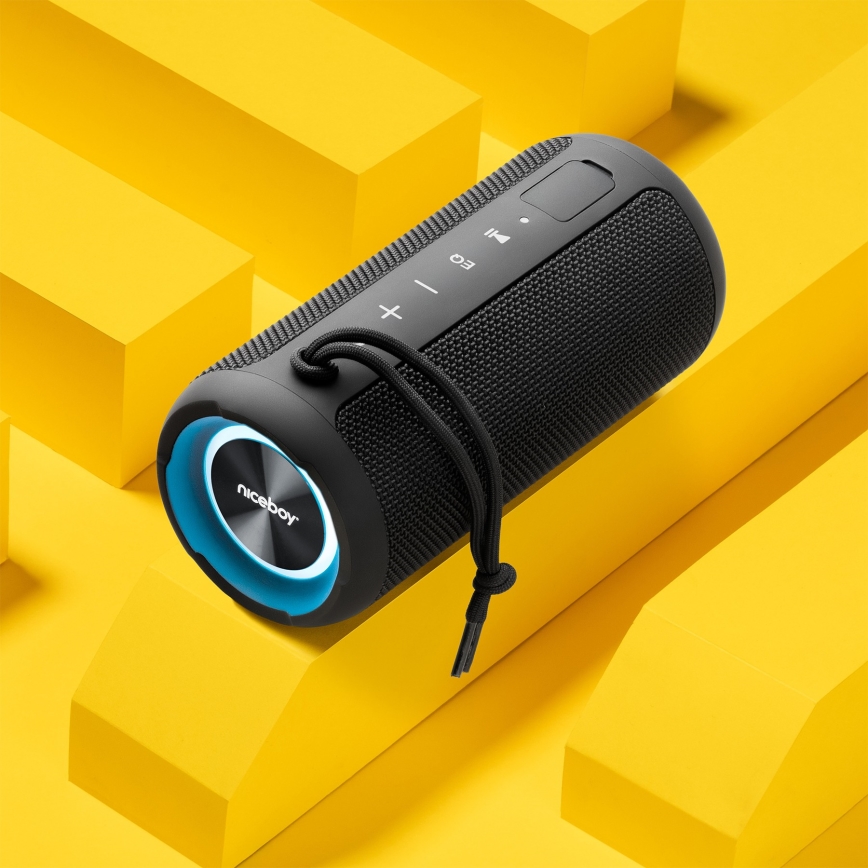 Niceboy Orion - LED Juhtmevaba kõlar mikrofoniga 24W/2200 mAh IPX7 must