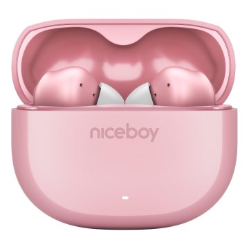 Niceboy Pins 4 - Juhtmevabad kõrvaklapid aktiivse mürasummutusega (ANC) 400 mAh + 2x 50 mAh IPX4 roosa