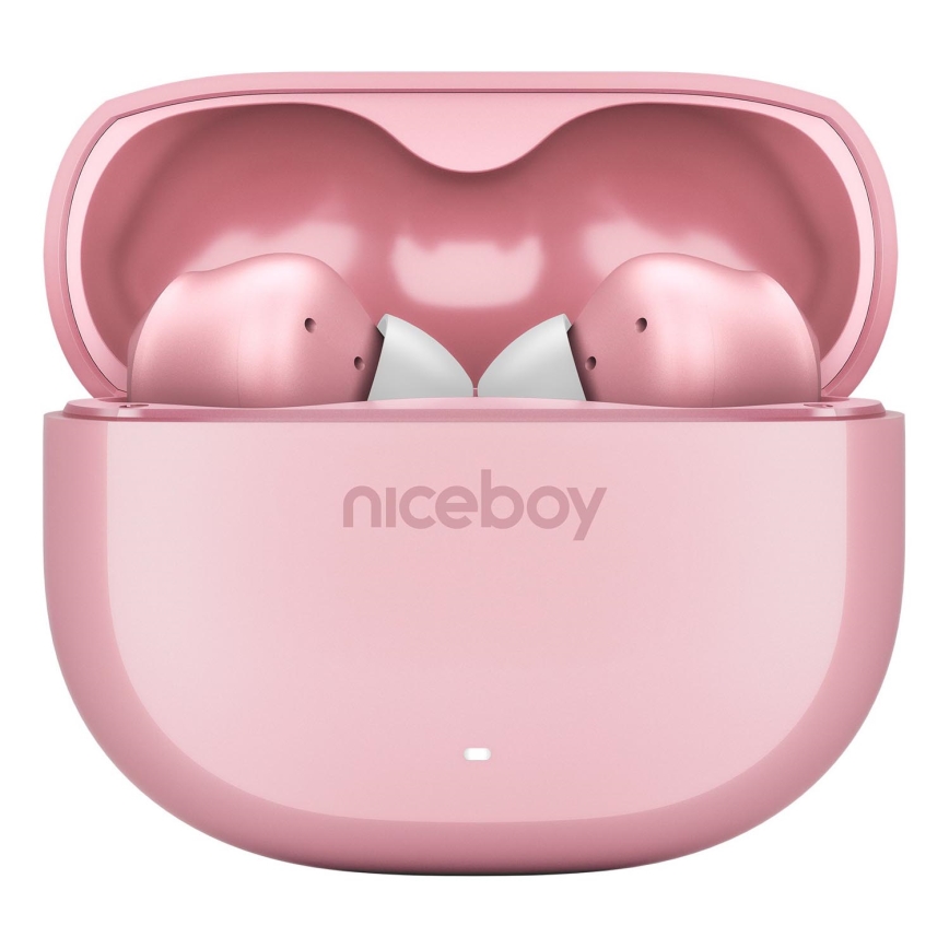 Niceboy Pins 4 - Juhtmevabad kõrvaklapid aktiivse mürasummutusega (ANC) 400 mAh + 2x 50 mAh IPX4 roosa