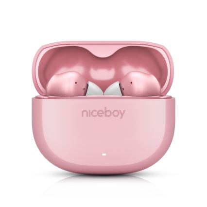 Niceboy Pins 4 - Juhtmevabad kõrvaklapid aktiivse mürasummutusega (ANC) 400 mAh + 2x 50 mAh IPX4 roosa