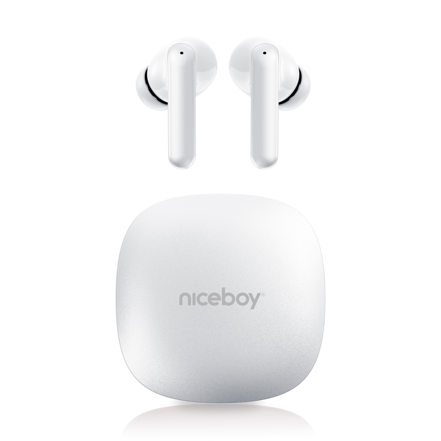 Niceboy Pins 4 PRO - Juhtmevabad kõrvaklapid ja ANC 380 mAh + 2x 35 mAh IP54 valge