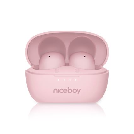 Niceboy Podsie 4 POP - roosad juhtmevabad kõrvaklapid 400 mAh + 2x 40 mAh IPX4