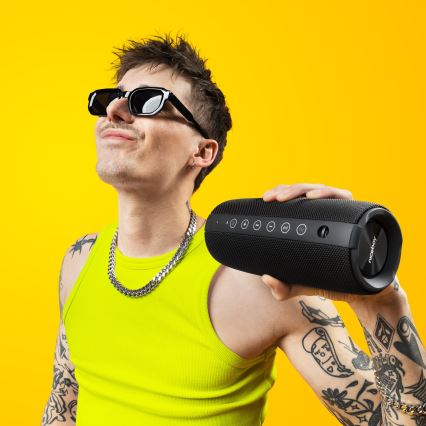 Niceboy Titan 4 - LED Juhtmevaba kõlar mikrofoniga ja akupank funktsioon 50W/4000 mAh IPX7 must