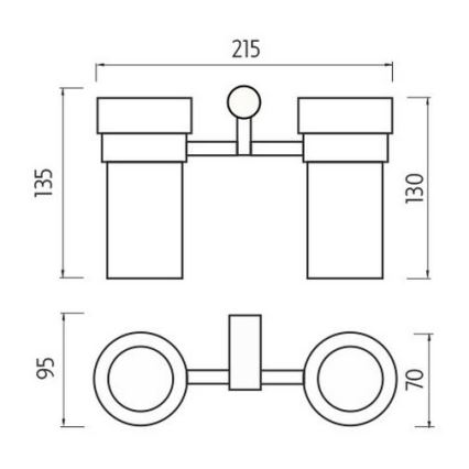 NIMCO BR 11058DW-26 - Seinale kinnitatav hambaharjahoidik BORMO matt klaas/läikiv kroom