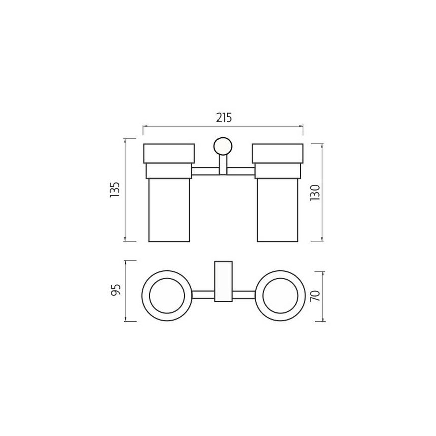 NIMCO BR 11058DW-26 - Seinale kinnitatav hambaharja hoidik BORMO mattklaas/läikiv kroom