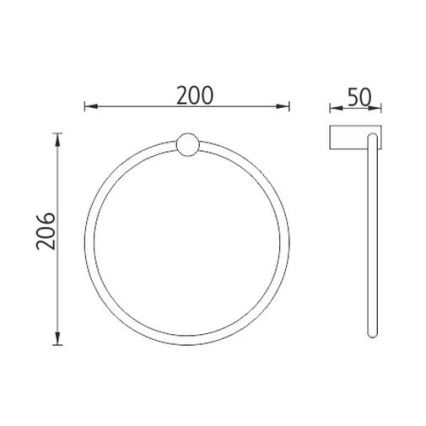 NIMCO BR 11060L-26 - Käterätikuhoidja seinale BORMO d. 20 cm läikiv kroom