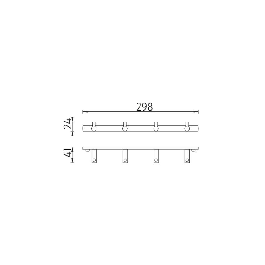 NIMCO BR 11104-26 - Käterätikuhoidja seinale BORMO 30 cm läikiv kroom