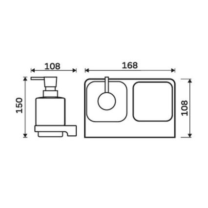 NIMCO MA 2905831K-T-26 - Seebidosaator seinale ja hambaharjahoidik MAYA 320 mm valge/läikiv kroom