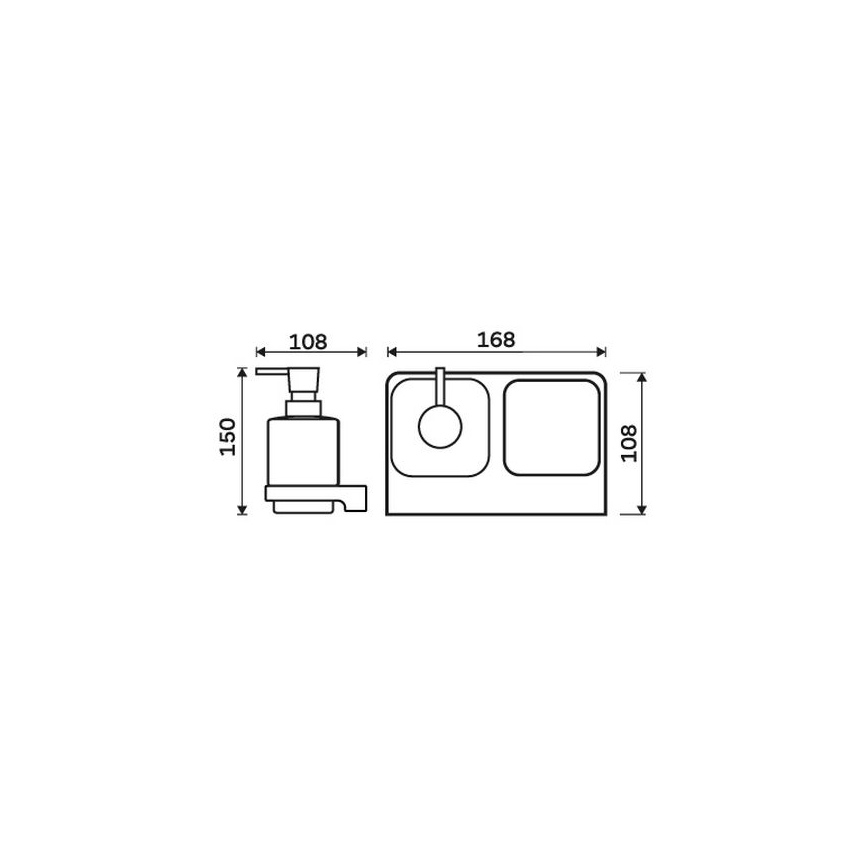 NIMCO MA 2905831K-T-26 - Seebidosaator seinale ja hambaharjahoidik MAYA 320 mm valge/läikiv kroom