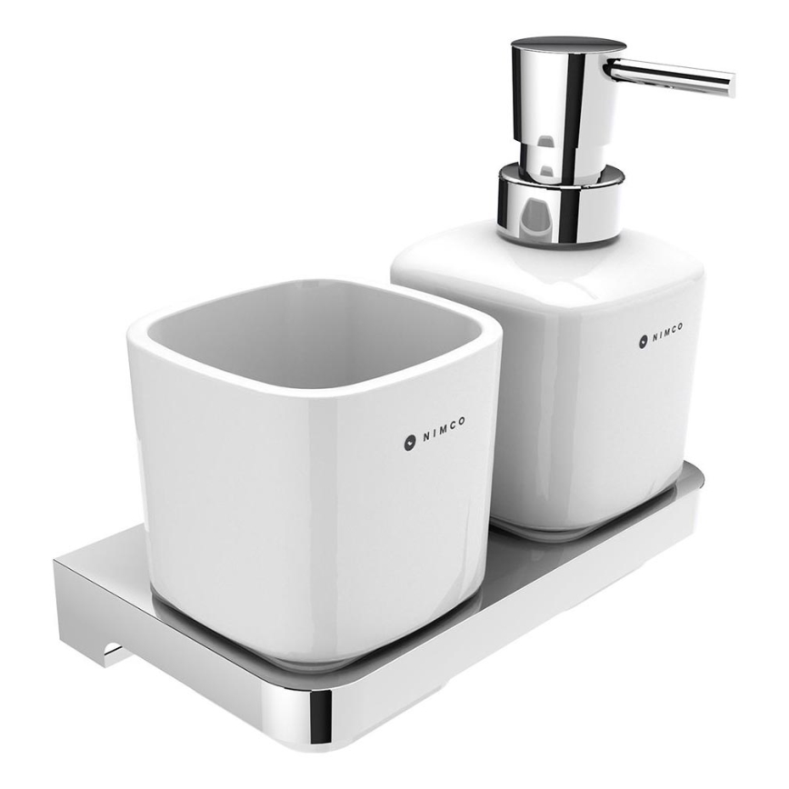NIMCO MA 2905831K-T-26 - Seebidosaator seinale ja hambaharjahoidik MAYA 320 mm valge/läikiv kroom