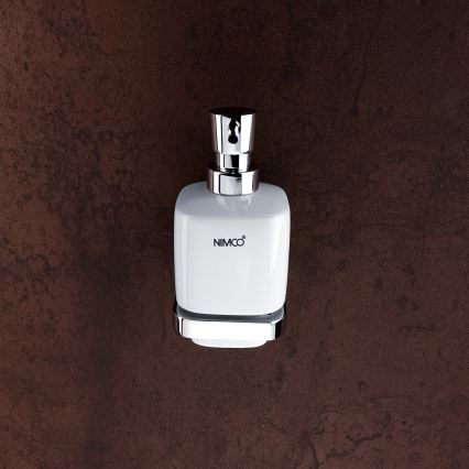 NIMCO MA komplekt-31K-26 - Seinale kinnitatav seebidosaator, hambaharjahoidik ja seinakonks MAYA 320 mm valge/läikiv kroom